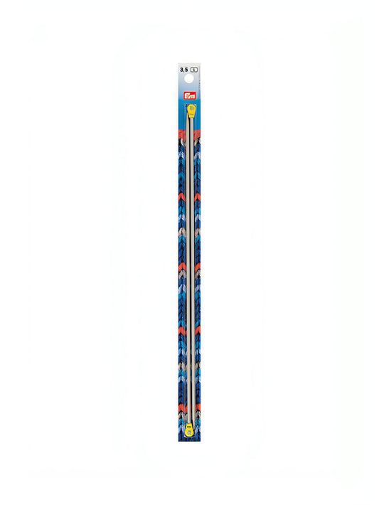 Prym Aluminium Single-Pointed Knitting Pins - 2 x Pearl Grey 35cm (3.50mm)