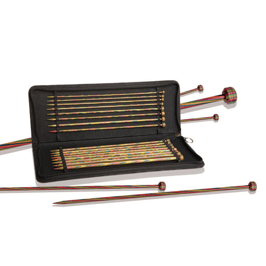 Fabric Knitting Pin Case, Black Jacquard Hard, 35cm